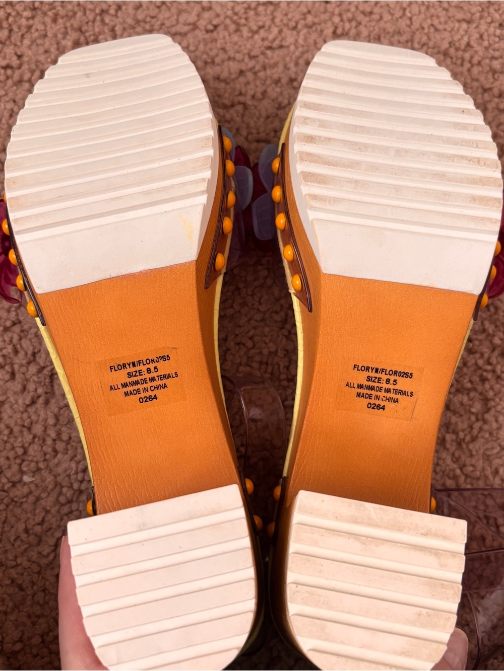 Betsey Johnson Yellow Floryn Platform Sandals with Clear Straps - Picture 7 of 10